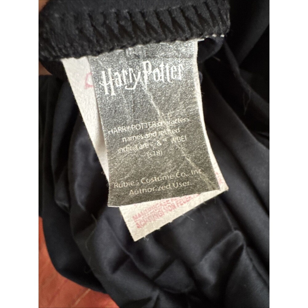 Harry Potter Long Cape Robe Hogwarts Costume Black Yellow Logo Magical - Picture 11 of 12